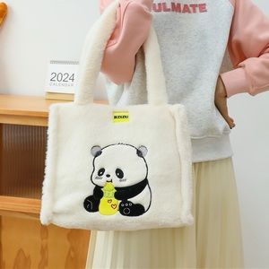 Panda Bear 🐼 Kawaii Fluffy Tote Hang Bag